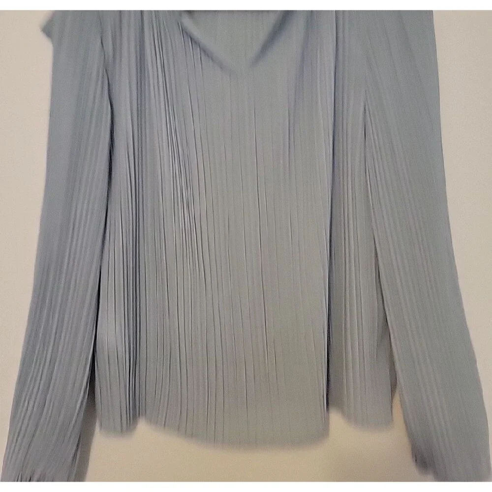 XS J.Crew Ruffle V-Neck Accordion Pleat Blouse Romantic Cottagecore Coquette